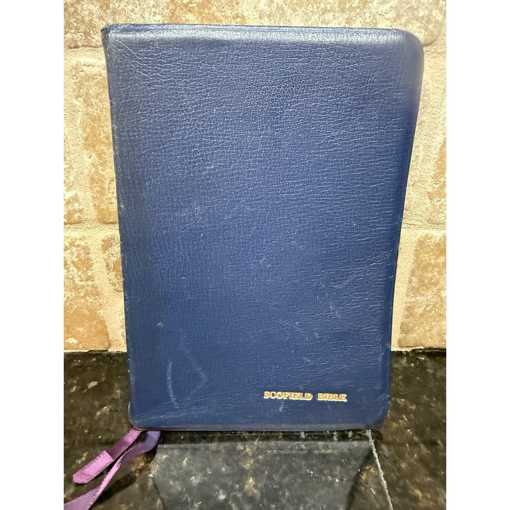 1971 Blue Genuine Morocco Leather Oxford Pre-Owned Scofield Reference KJV Bible